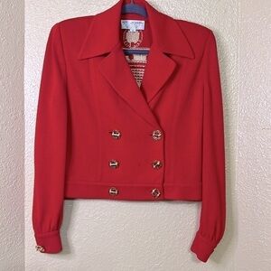 ST. JOHN COLLECTION red jacket/cardigan Small